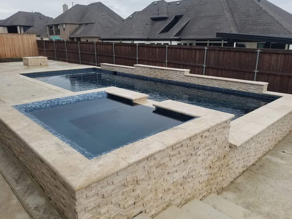 Custom geometric pool and spa