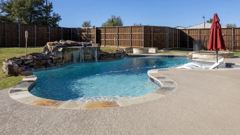 Freeform Pool with Table Rock Grotto and Weeping Wall